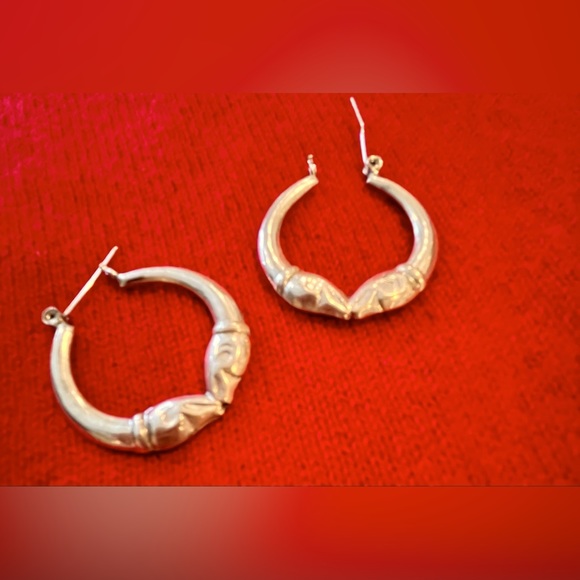 Sterling Silver Fish Hoop Earings - Picture 2 of 3